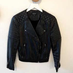 TOSHOP vegan leather jacket in black